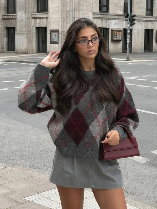 Lerida Argyle Knit Sweater